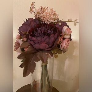 Floral Bouquet in Deep Plum and Blush (Vase not included)